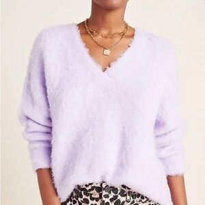 Anthropologie Simone Alpaca Merino Sweater Lavender Purple Size Small